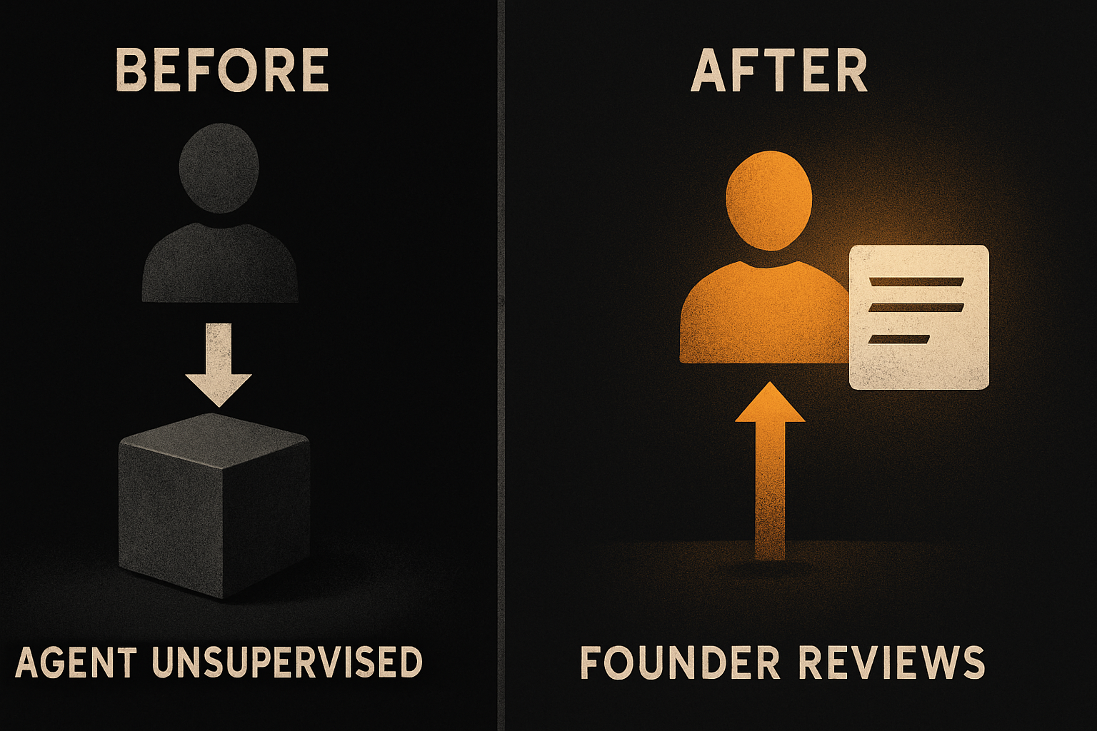 agent unsupervised vs founder reviews — the trust boundary