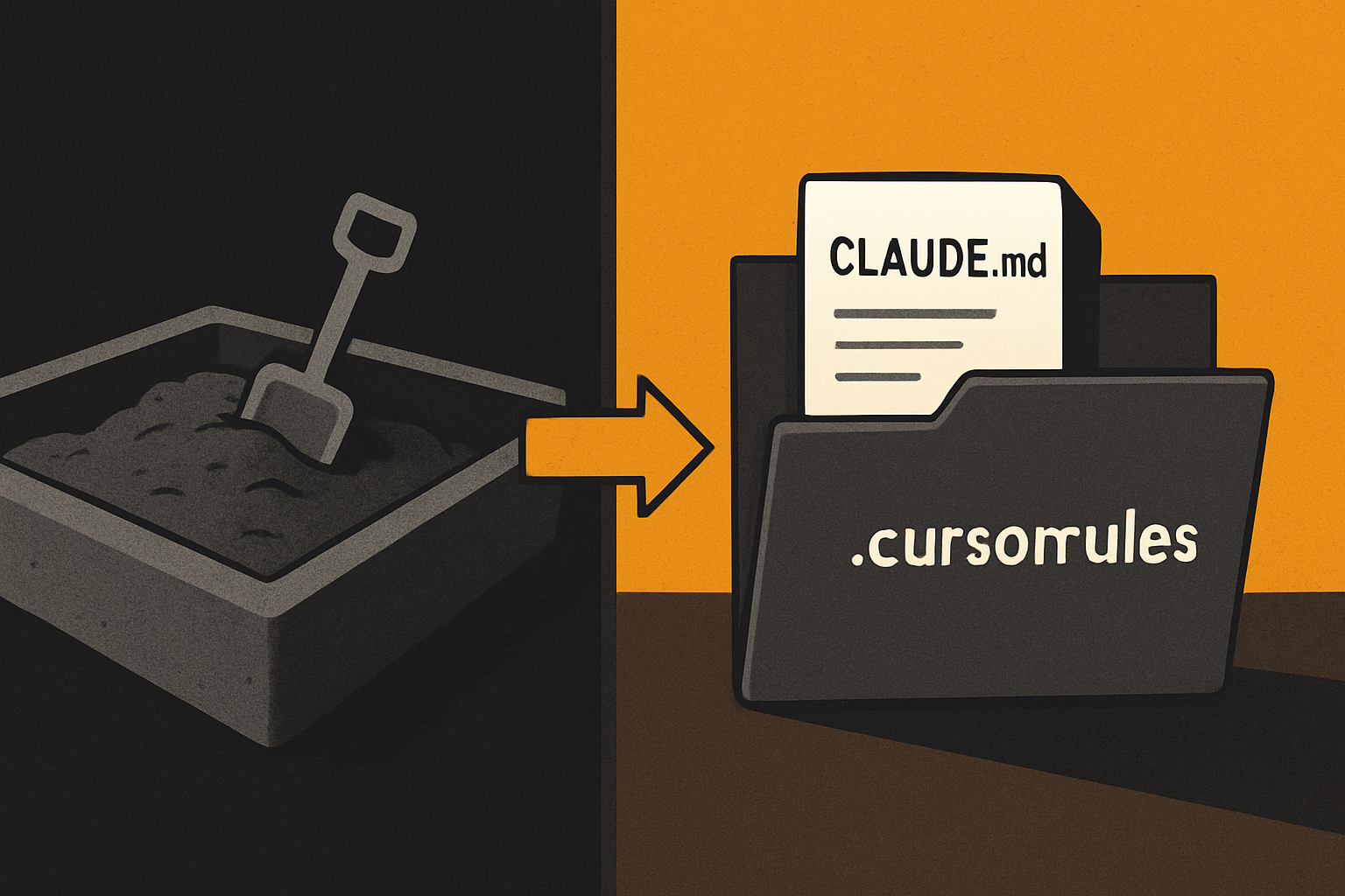 ephemeral sandbox state vs owned repo with shipped CLAUDE.md and .cursorrules