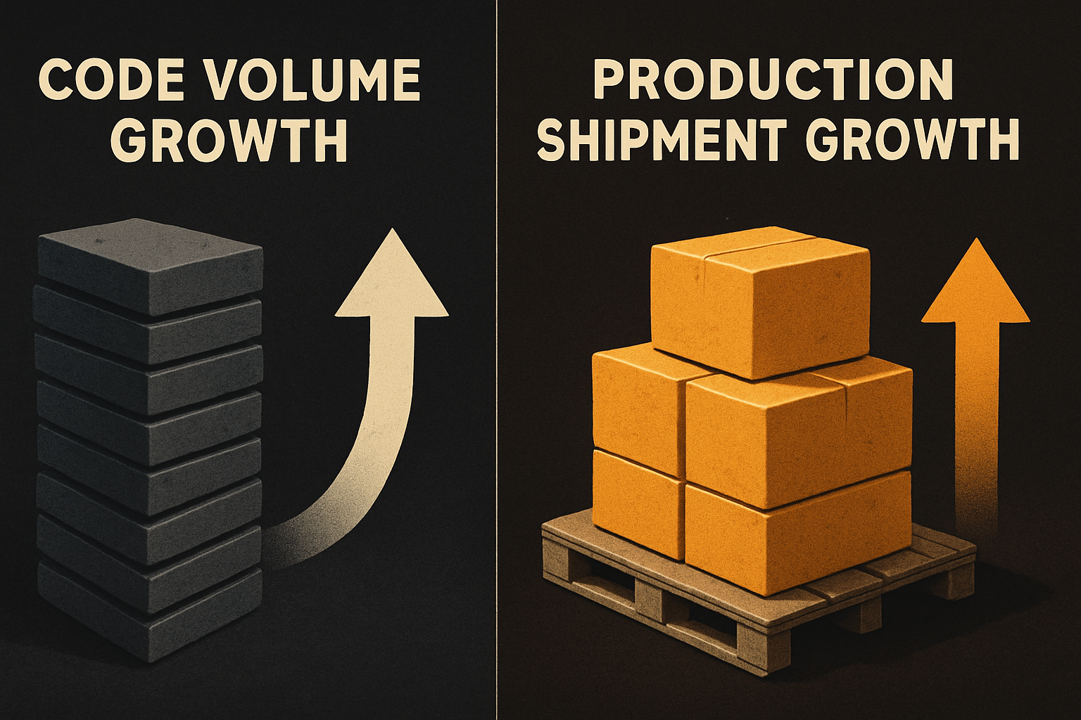 180% code volume growth vs 30% production shipment growth