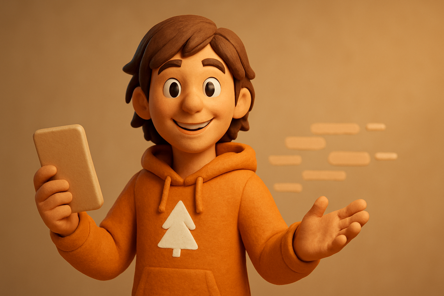 a clay-character confidently deploying AI-driven PRs, leaving a shrinking gap behind