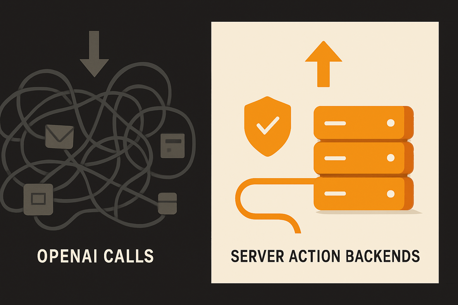 fragile public OpenAI calls vs secure server action backends