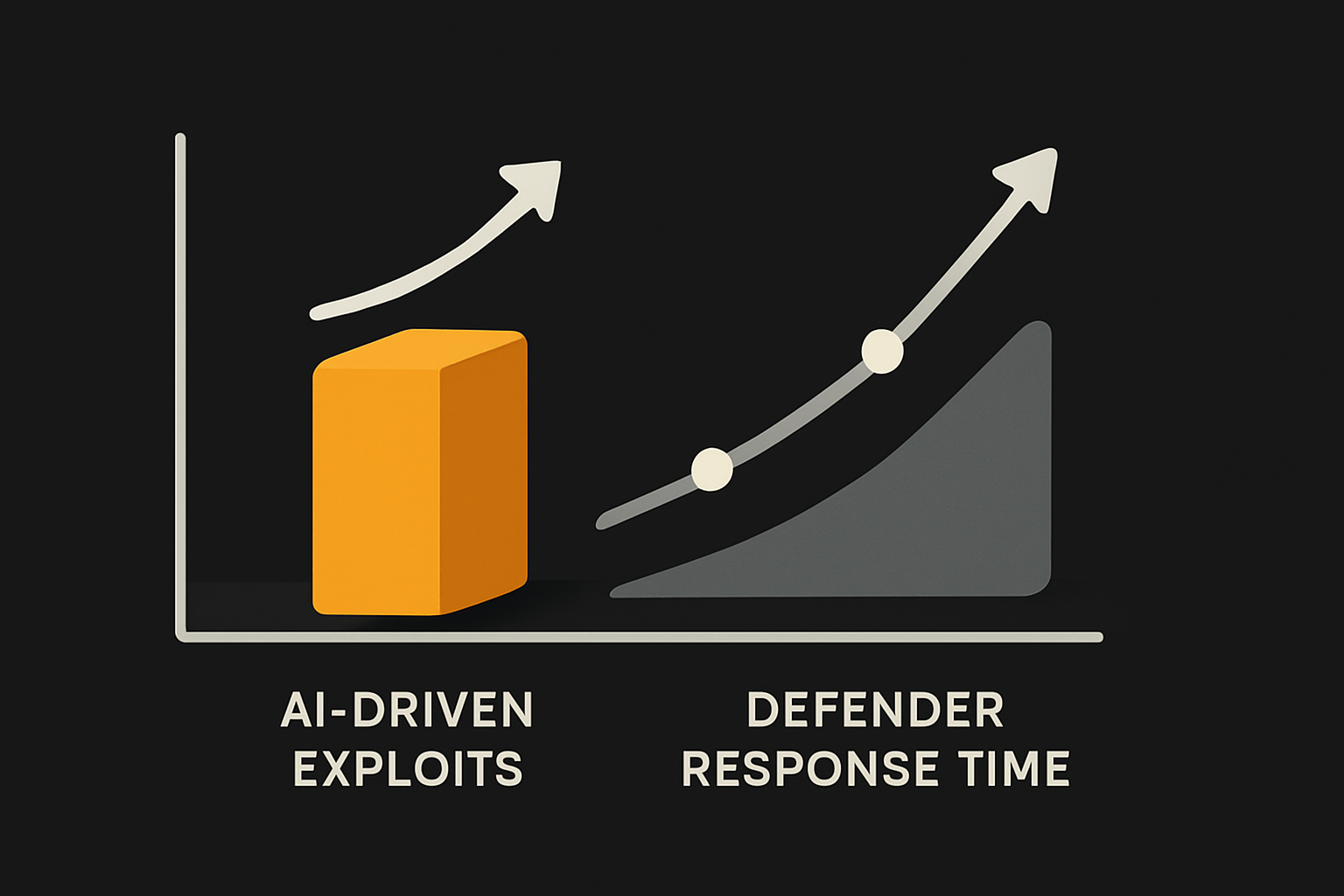 frequency of AI-driven exploits vs defender response time over the last year