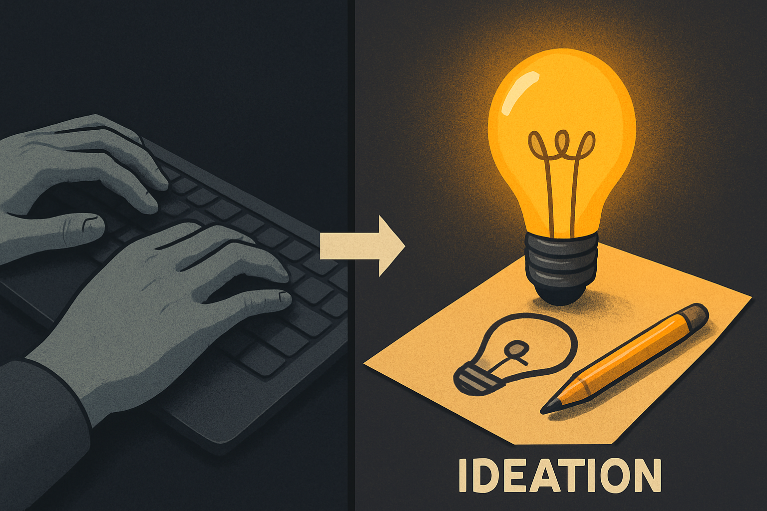 hands-on-keyboard era vs ideation-first era