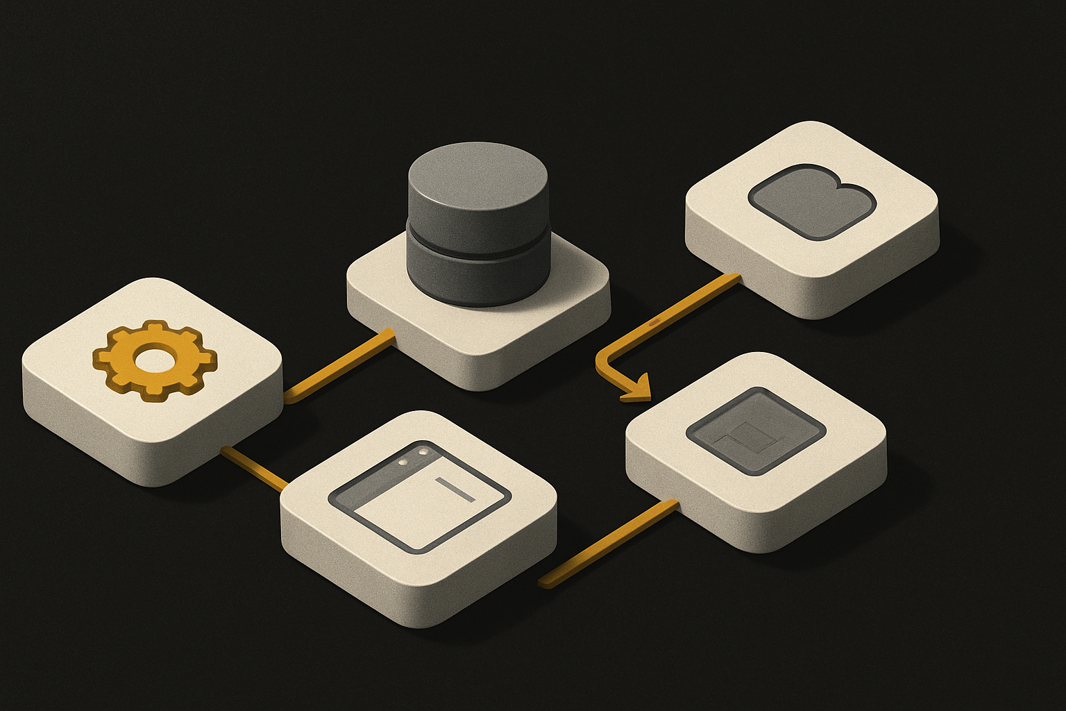 prompt in → first draft → iterate by talking → export → engineer wires the real backend