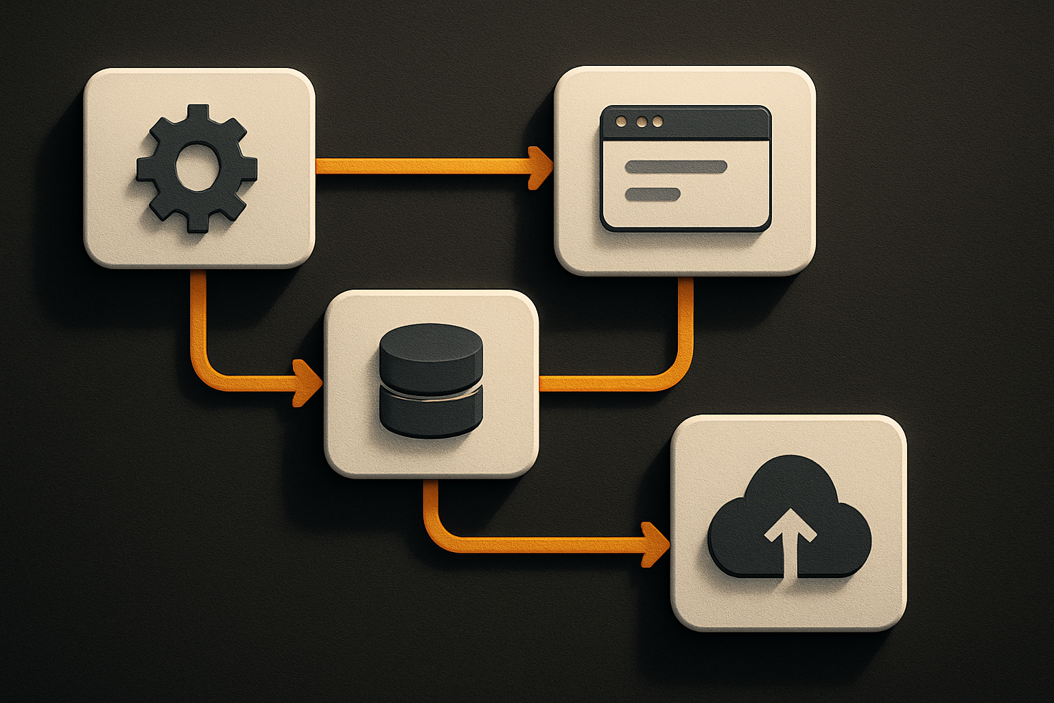 requirements page → task page → sandbox page → diff page → deploy page, all linked, all in