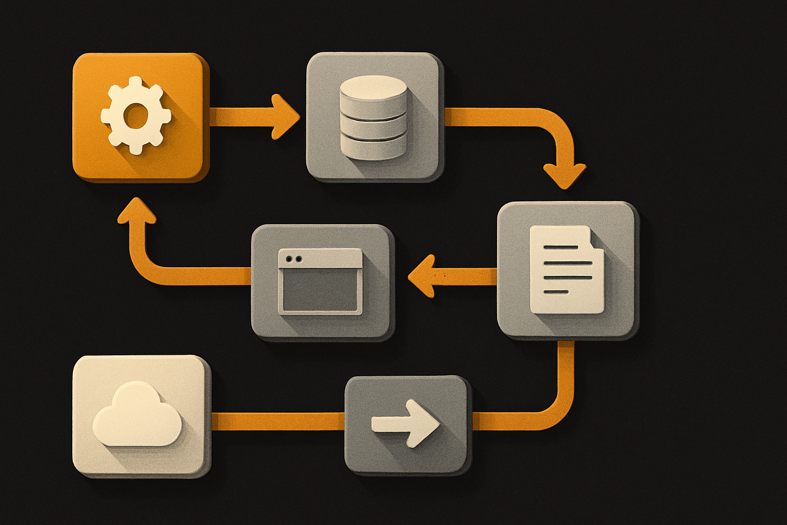 developer writes code → AI assistant suggests code → code merges → build runs → preview en