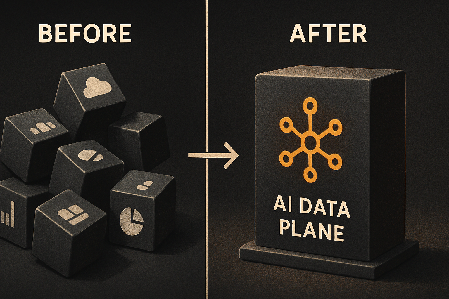 seven fragmented data services vs one governed AI Data Plane