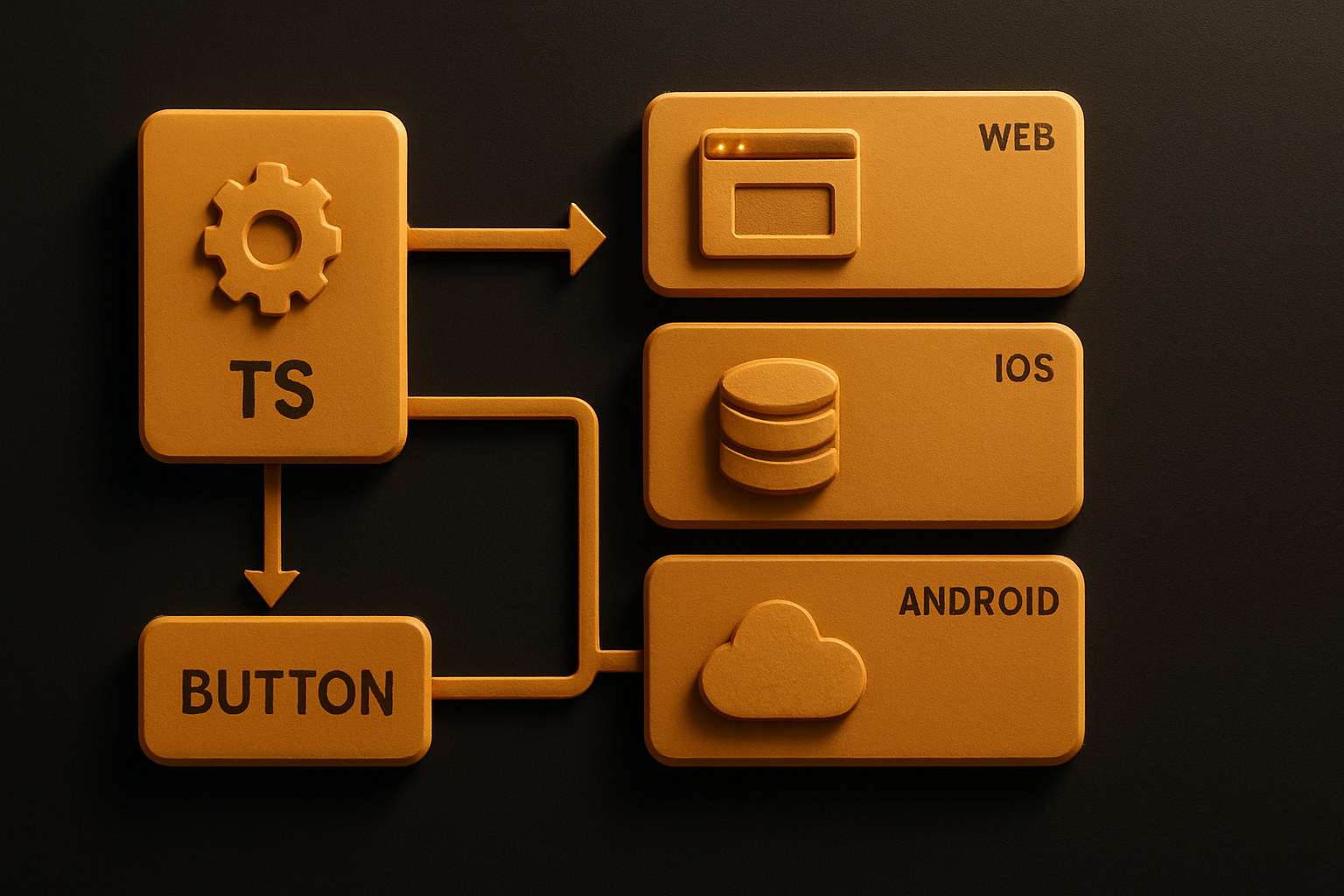 tokens defined once in a single ts file, exported as CSS variables for web, named colour a