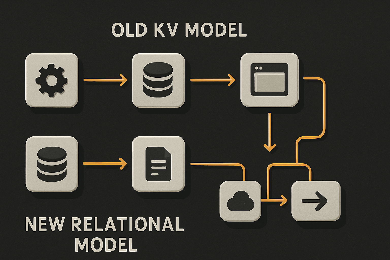 old KV model pulling entries into pod memory and reconstructing joins in application code,