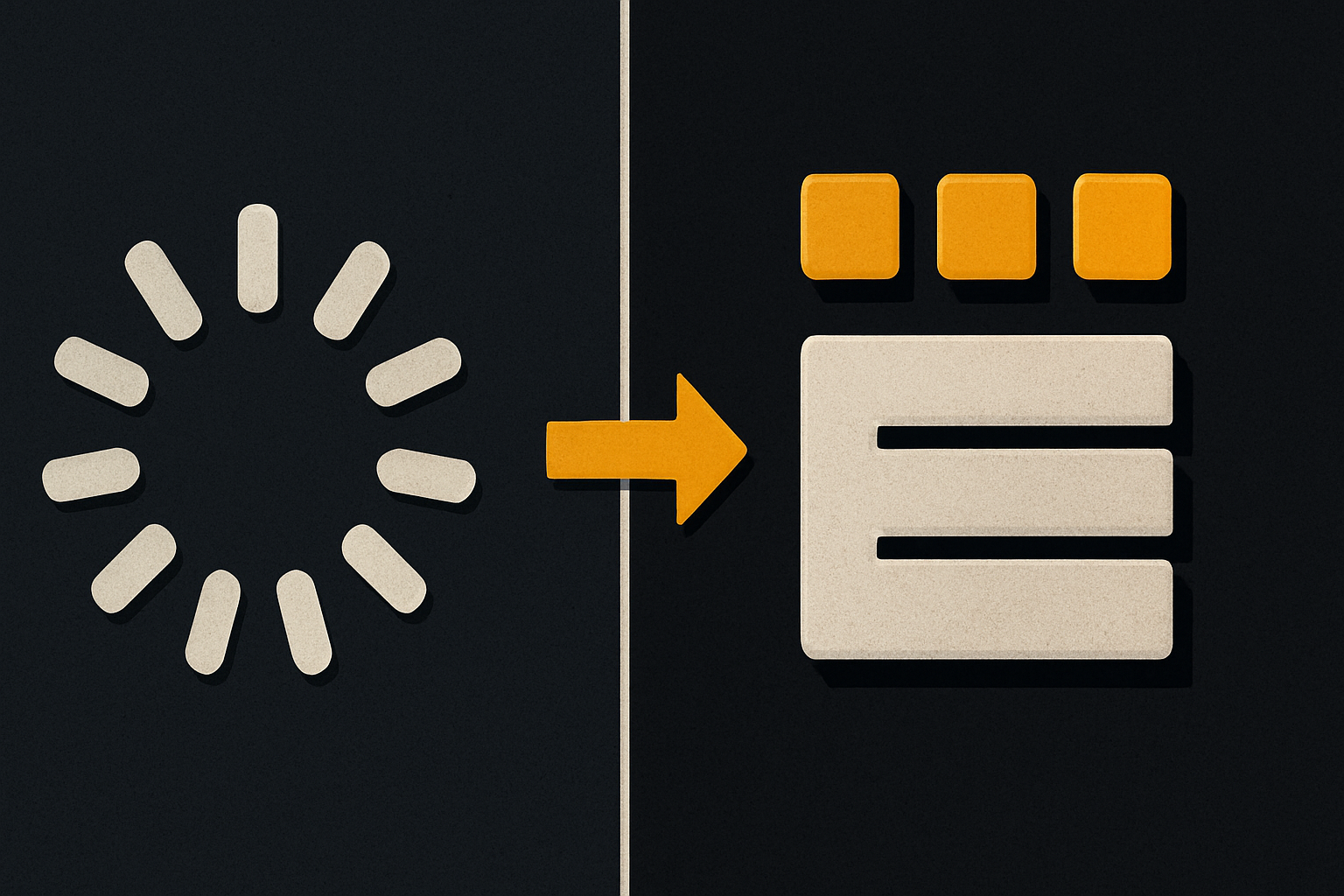 generic centered spinner vs layout-mirrored skeleton block
