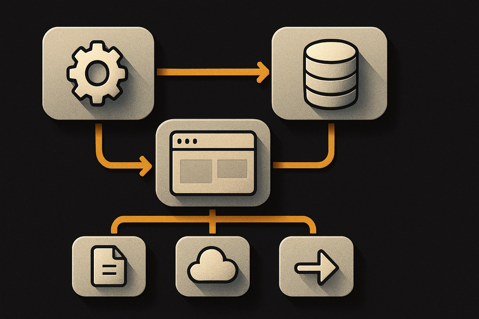 request flow — code on the runner produces an artifact that builds a UI shipped to web/iOS