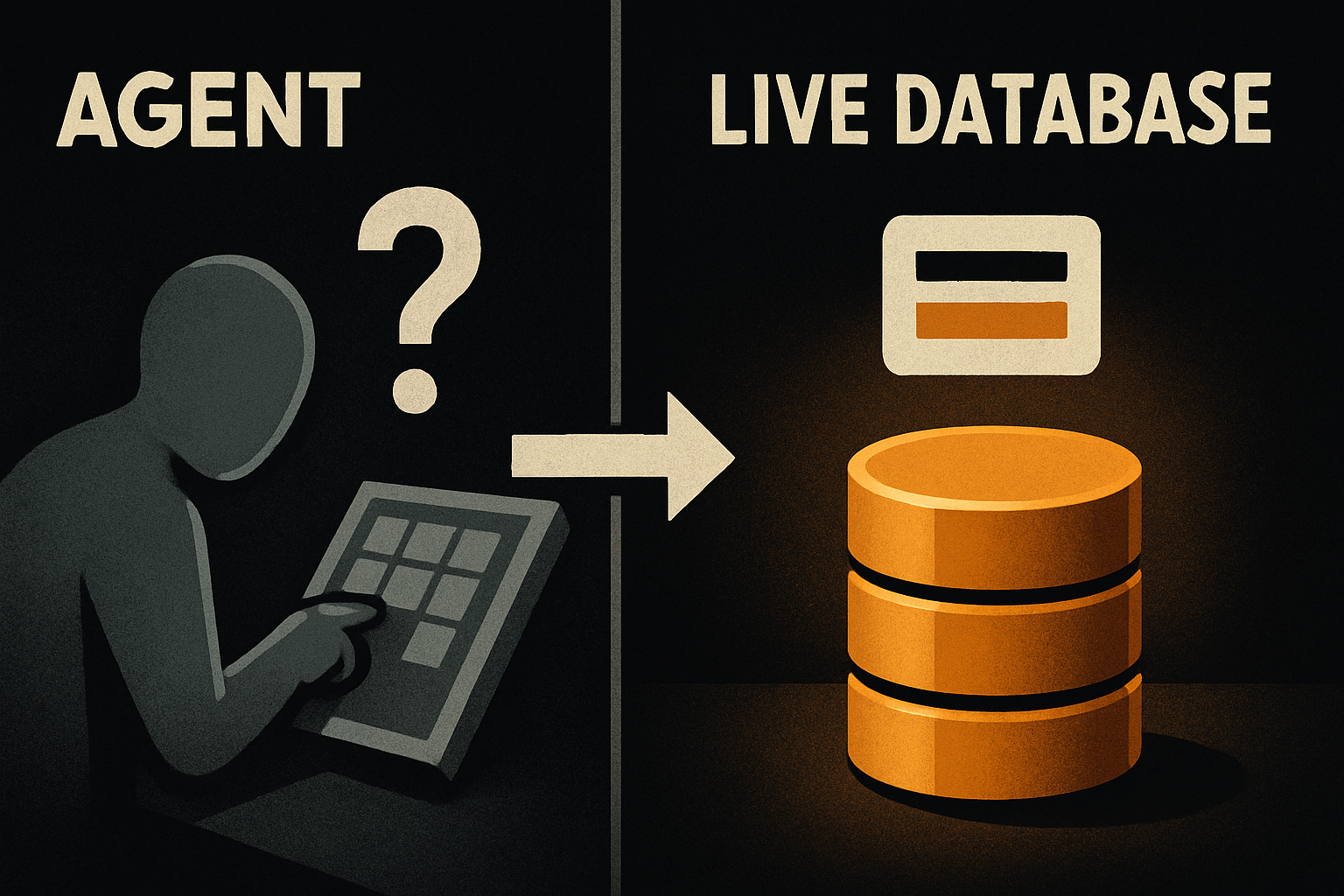 agent that guesses at the schema vs agent that queries the live database