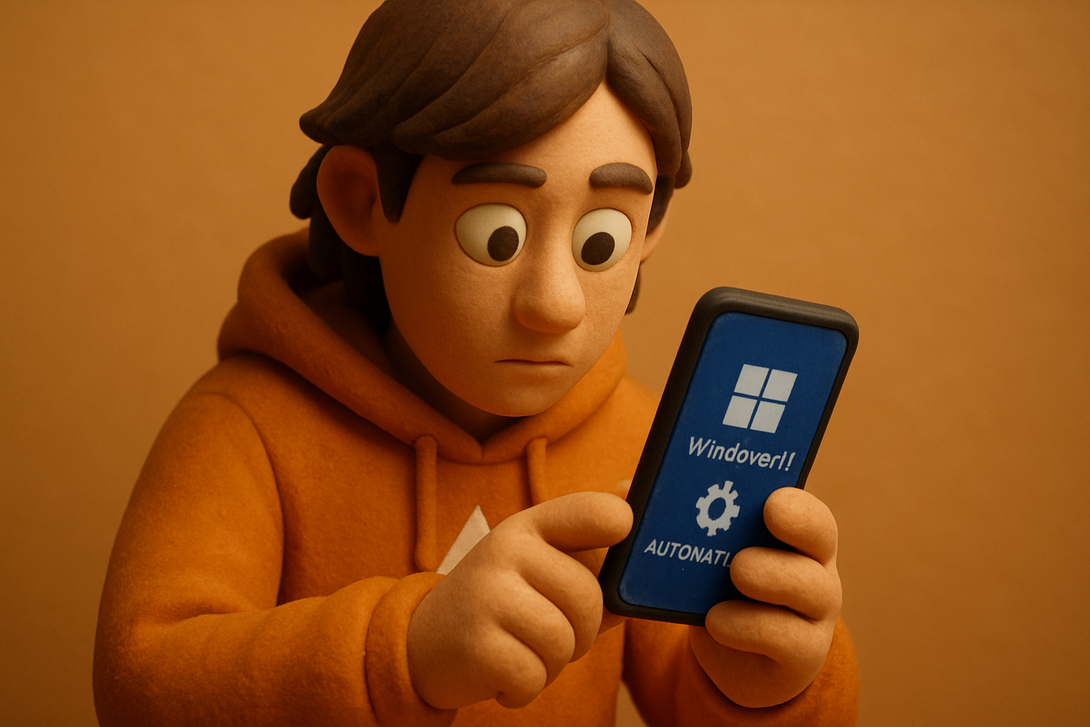 a developer remotely monitoring Windows 11 automation via a smartphone app