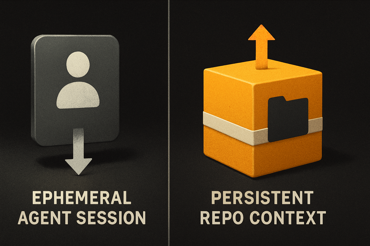 ephemeral agent session vs persistent repo context