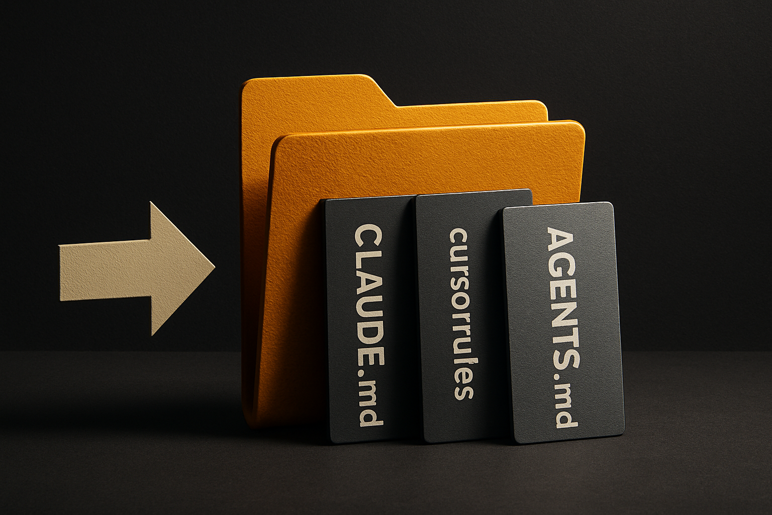three files at the repo root — CLAUDE.md, .cursorrules, AGENTS.md — read automatically by