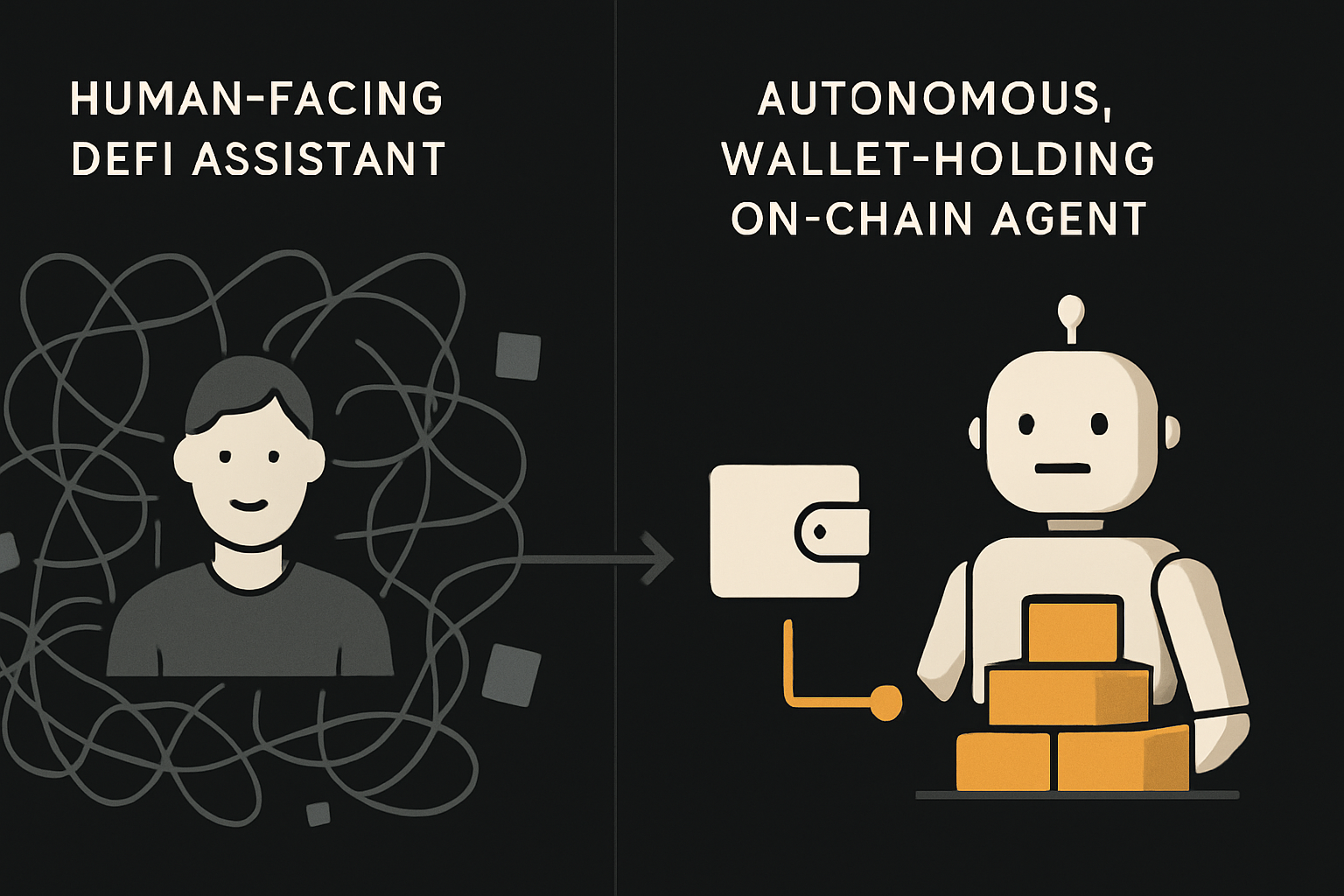 Human-facing DeFi assistant vs autonomous, wallet-holding on-chain agent