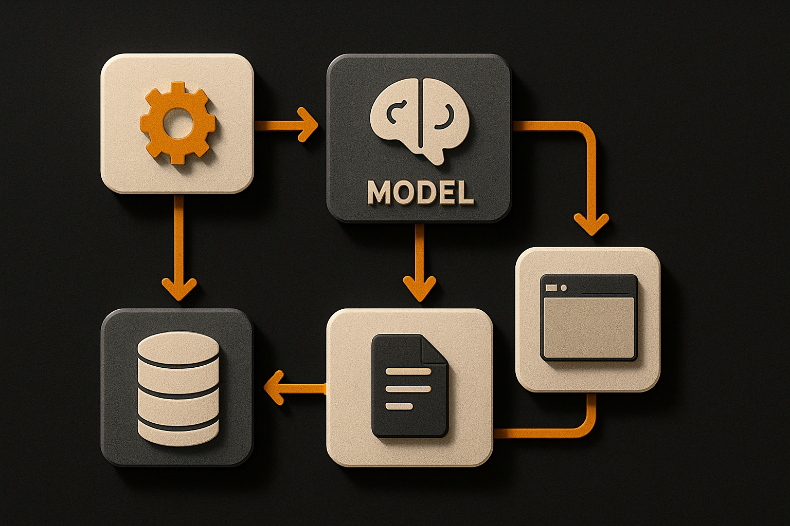 compute (Colossus) feeds inference for the model (Grok); the IDE (Cursor) generates fine-t