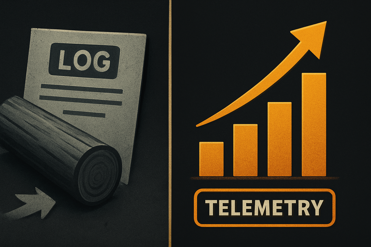 raw log line vs normalized telemetry event