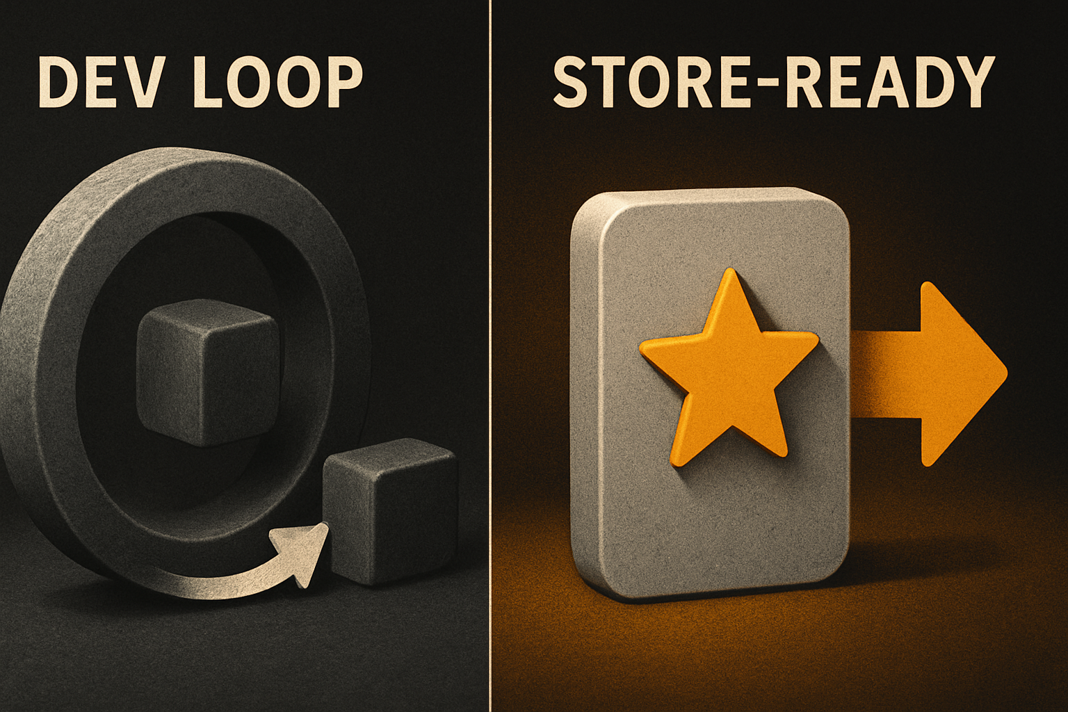dev loop vs store-ready build