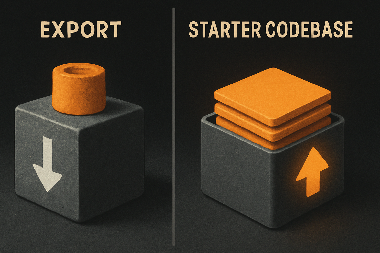 vibe-coded export vs owned starter codebase