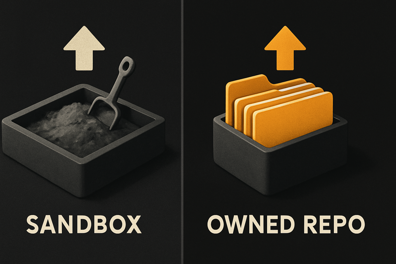 a sandbox export vs an owned repo