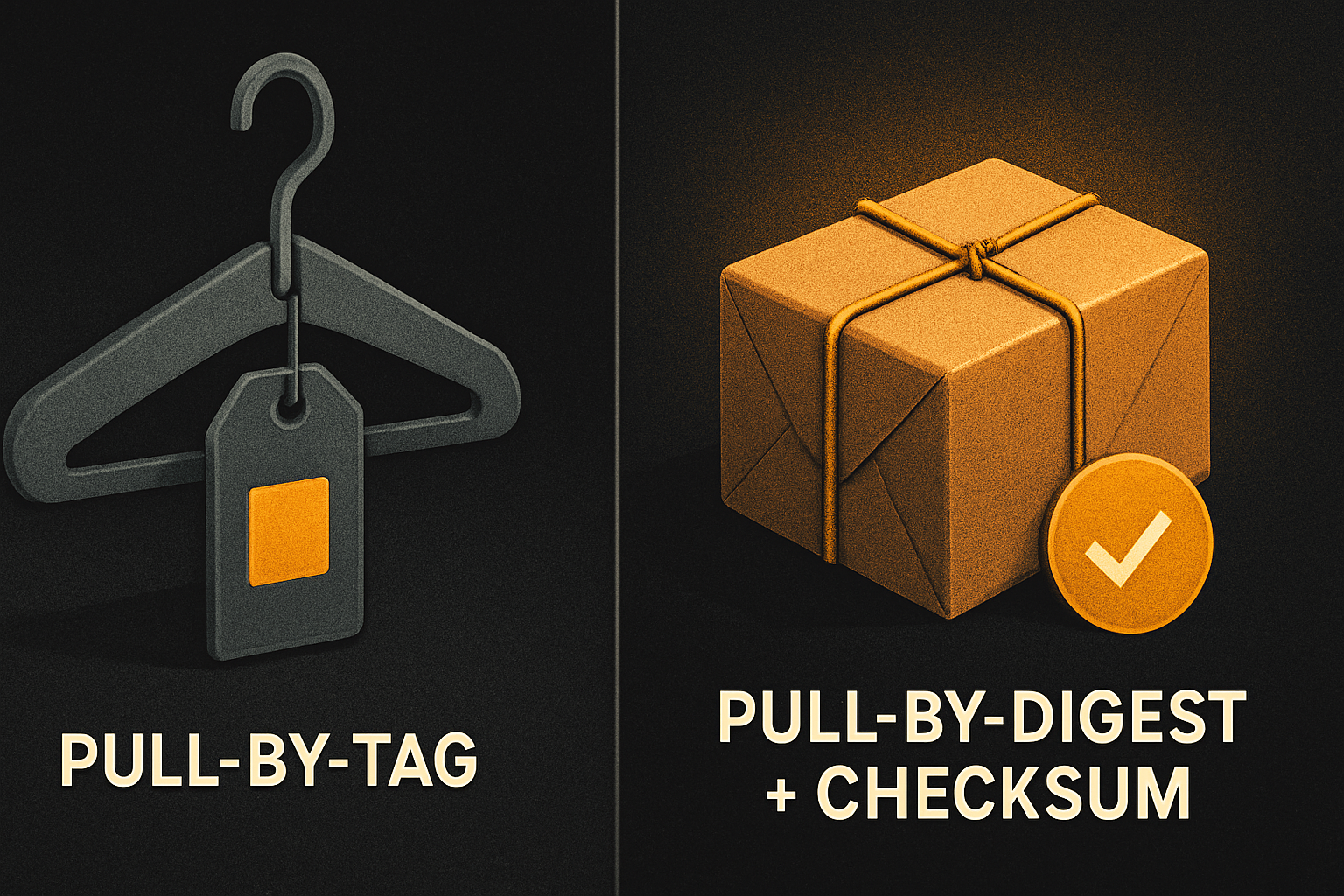 pull-by-tag vs pull-by-digest + checksum