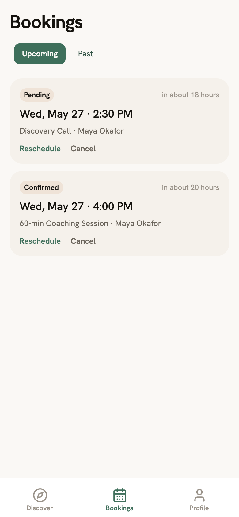 My Bookings