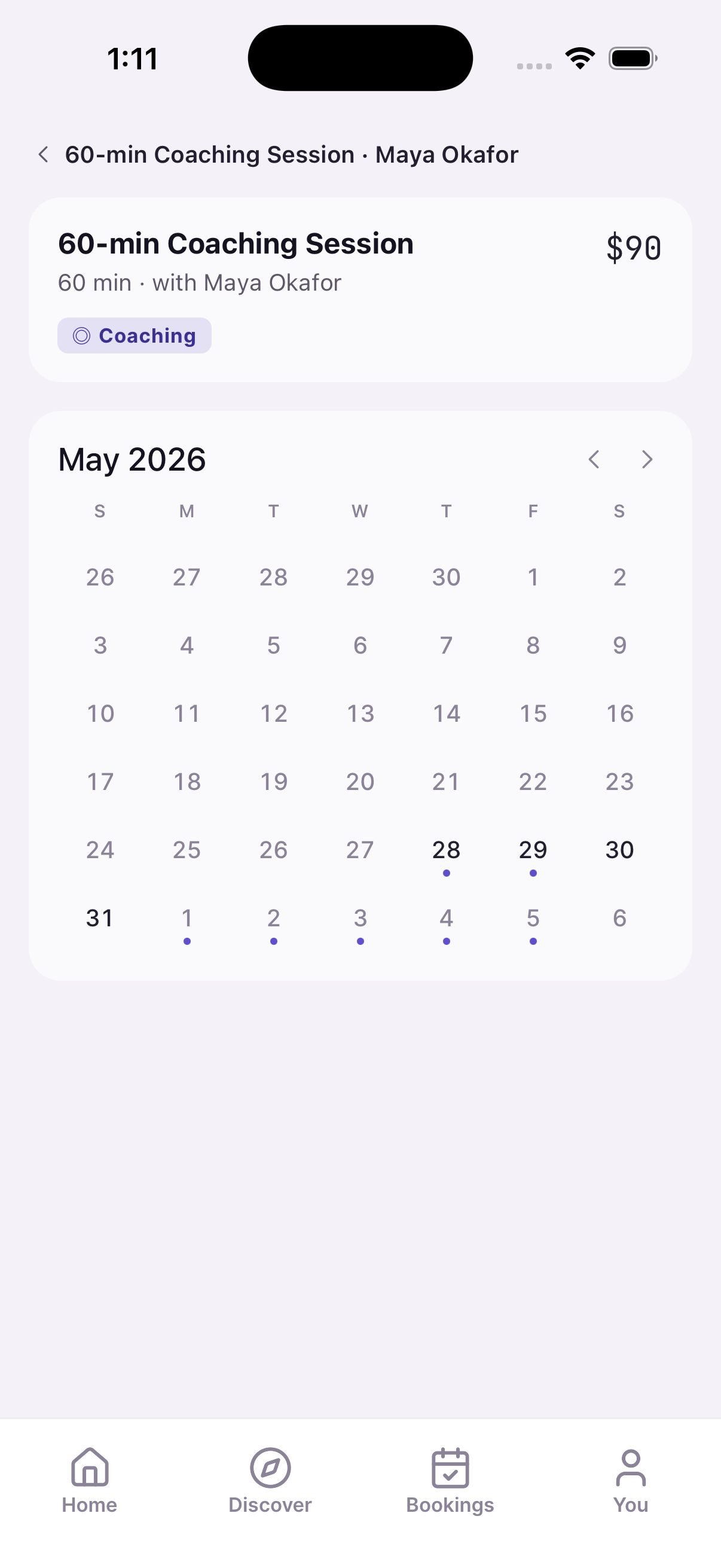 Month Calendar