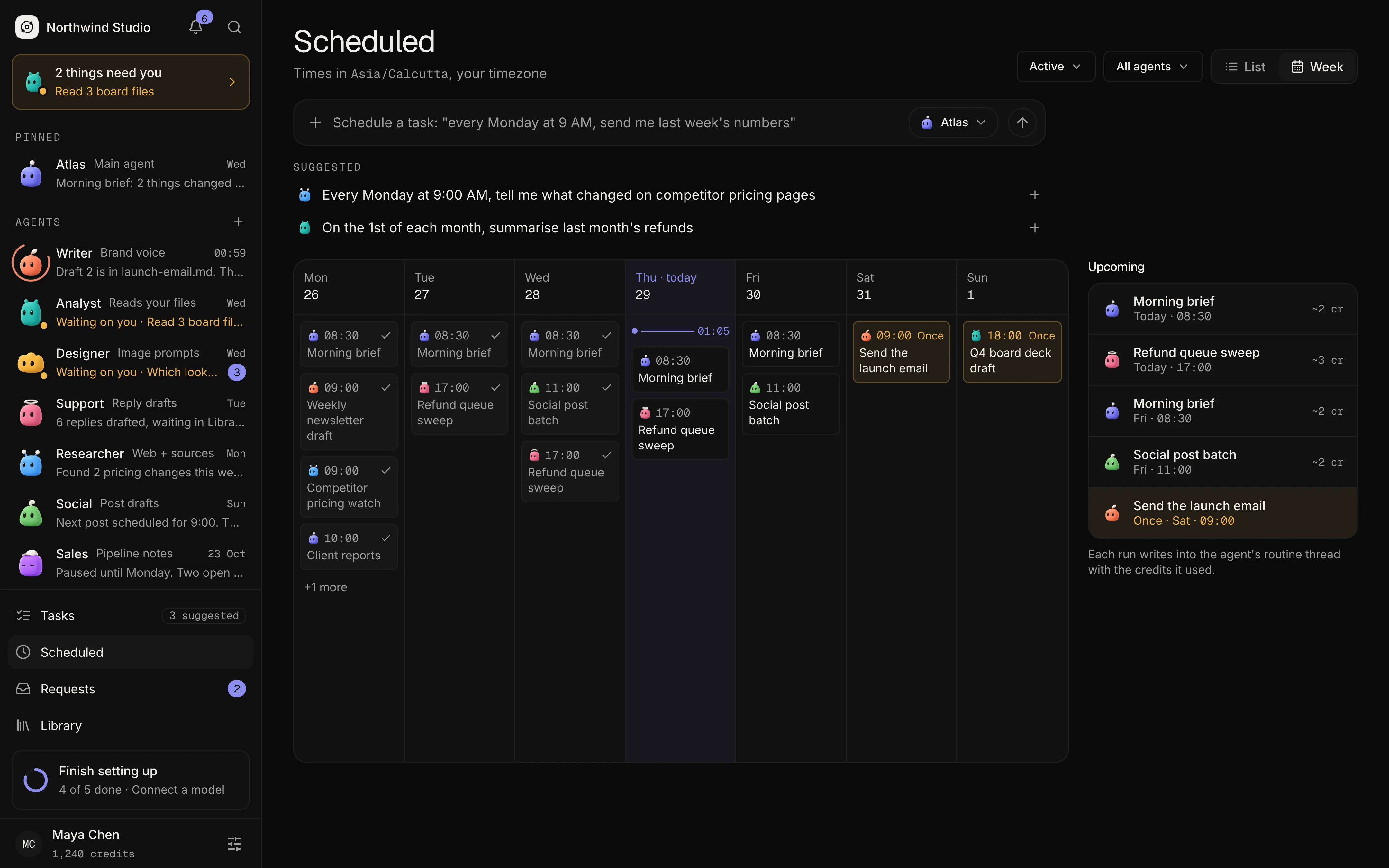 Scheduled tasks