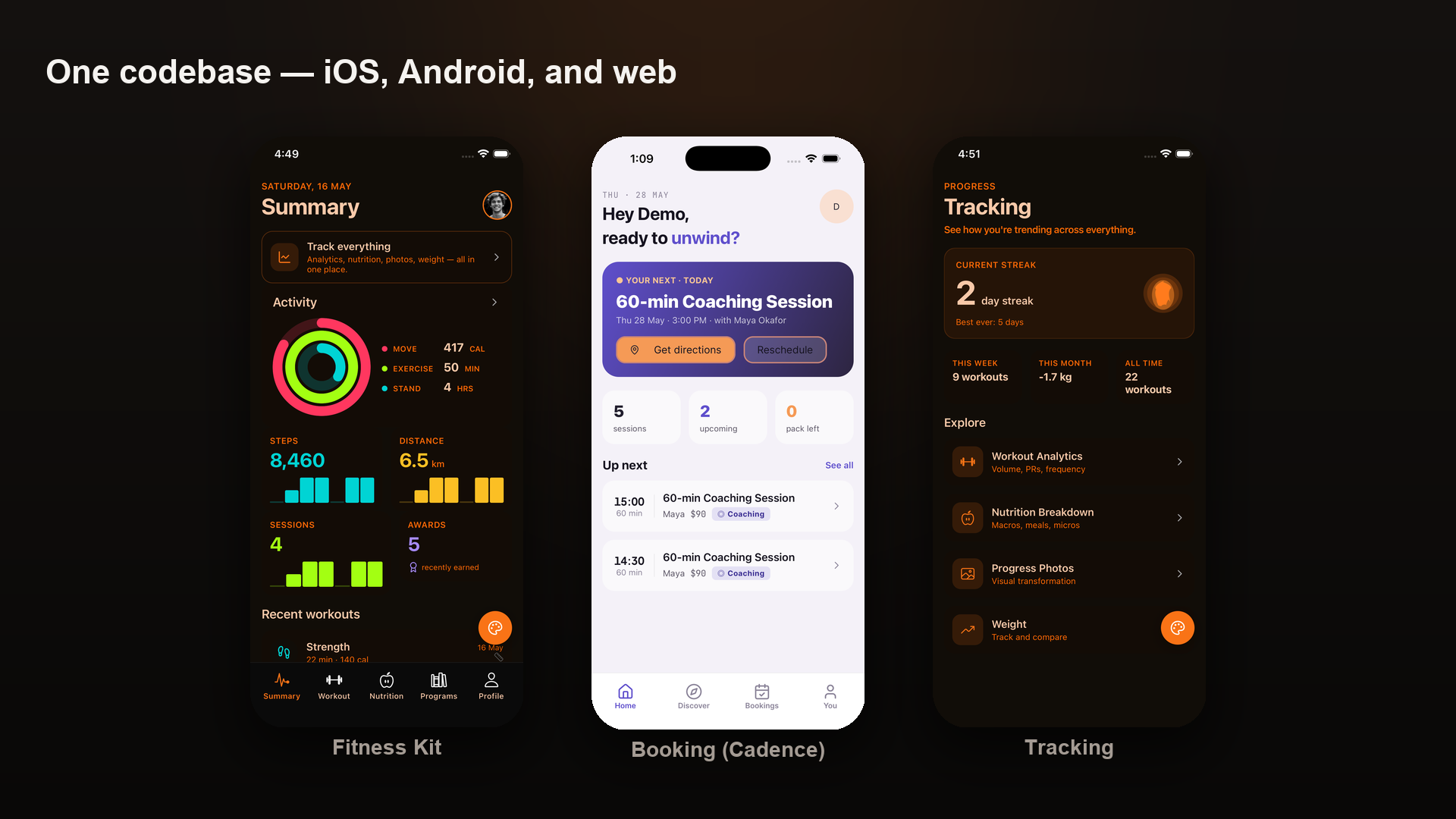OTF Fitness kit — iOS, Android, and web from one codebase